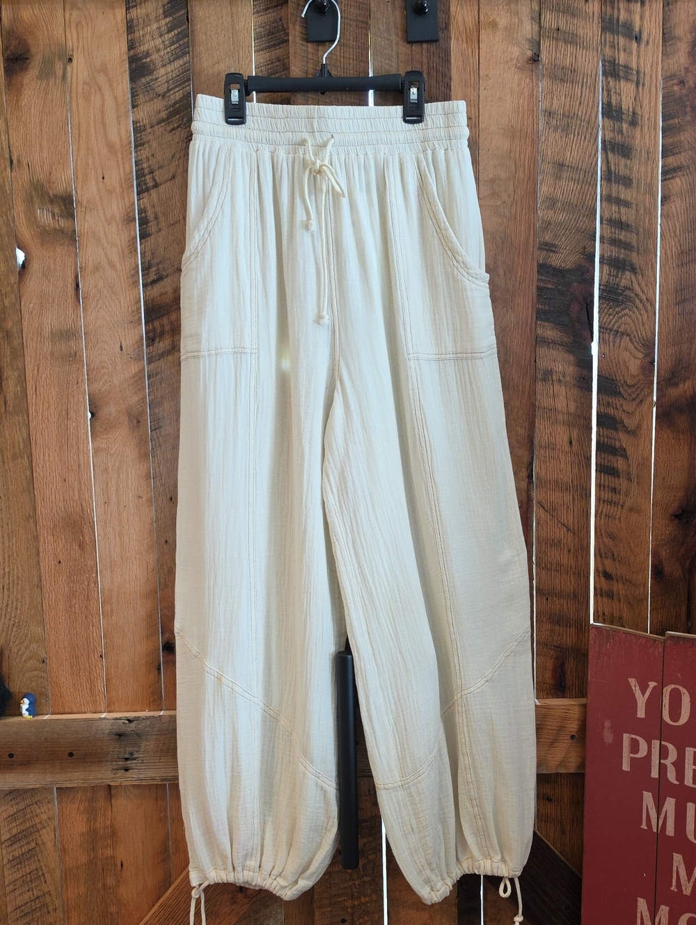 118p Promesa Cream Drawstring Track Pants